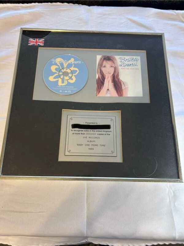 Britney Spears …Baby One More Time Platinum Disc Rare