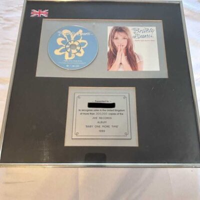 Britney Spears …Baby One More Time Platinum Disc. rare