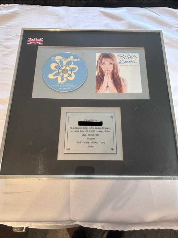 Britney Spears …Baby One More Time Platinum Disc. rare