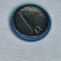 Bauhaus Red Blue Stripe Badge 2.5cm - Image 3