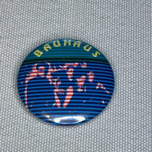Bauhaus Red Blue Stripe Badge 2.5cm