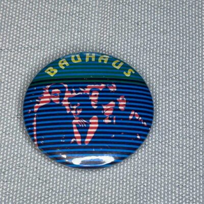 Bauhaus Red Blue Stripe Badge 2.5cm