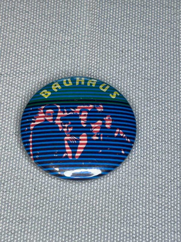 Bauhaus Red Blue Stripe Badge 2.5cm