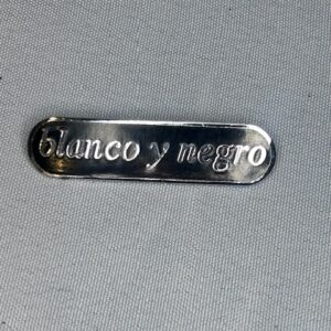 Blanco Y Negro Metal Record Label Badge