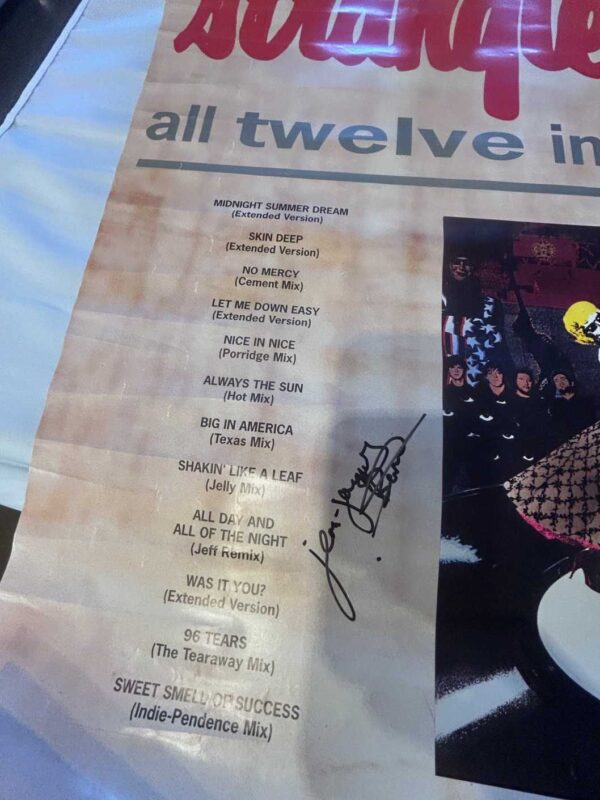 Stranglers Signed Record Store Poster JJ Burnel