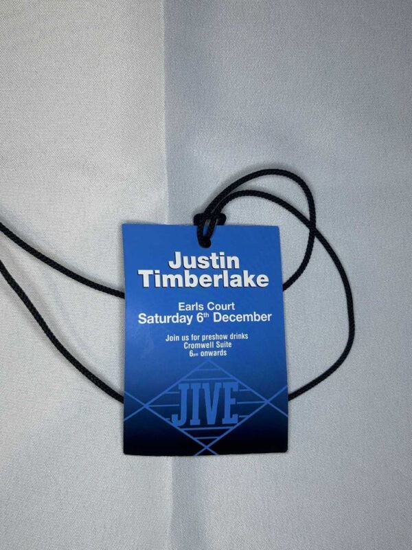 Rare Justin Timberlake Justified After Show Pass for Earls Court 6th Dec 2003 Jive Records