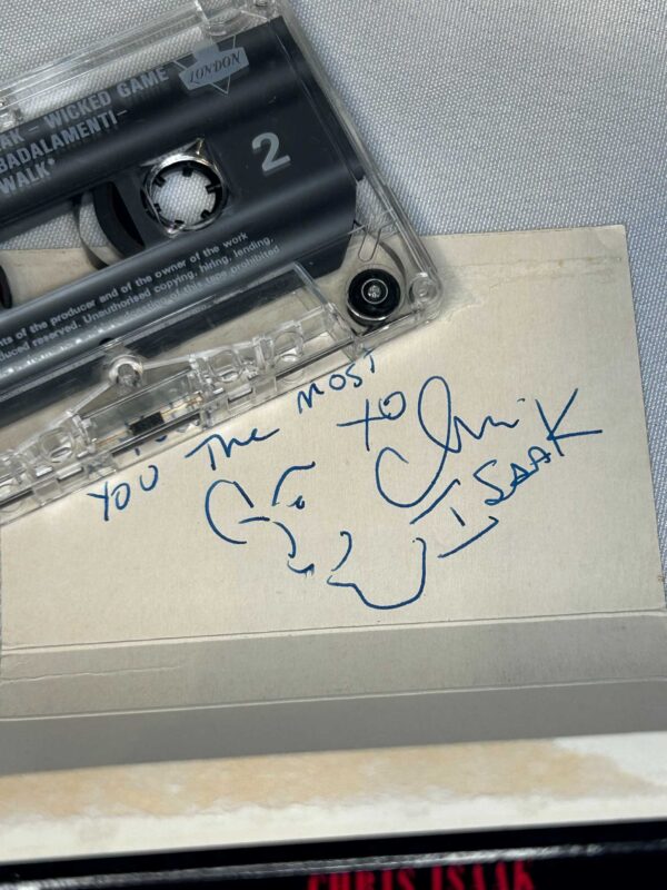 Chris Isaak Autographed Cassette Single ‘Wicked Game’. Genuine Rare