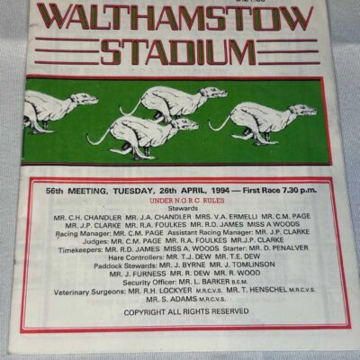Blur Park Life Album Launch Programme Walthamstow Dogs 1994