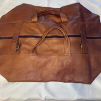 Sony Music Leather Gym Bag Tan - Image 3