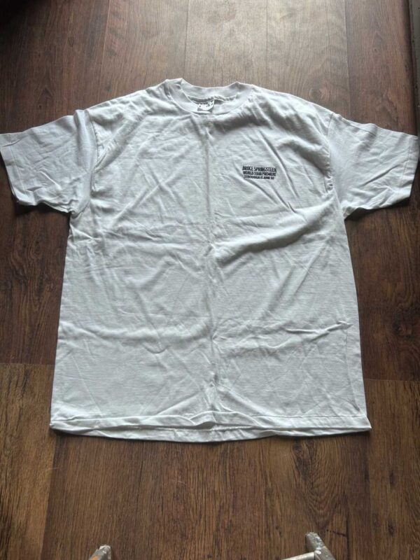 Bruce Springsteen White T-Shirt Large World Tour Premiere 1992 Rare Genuine