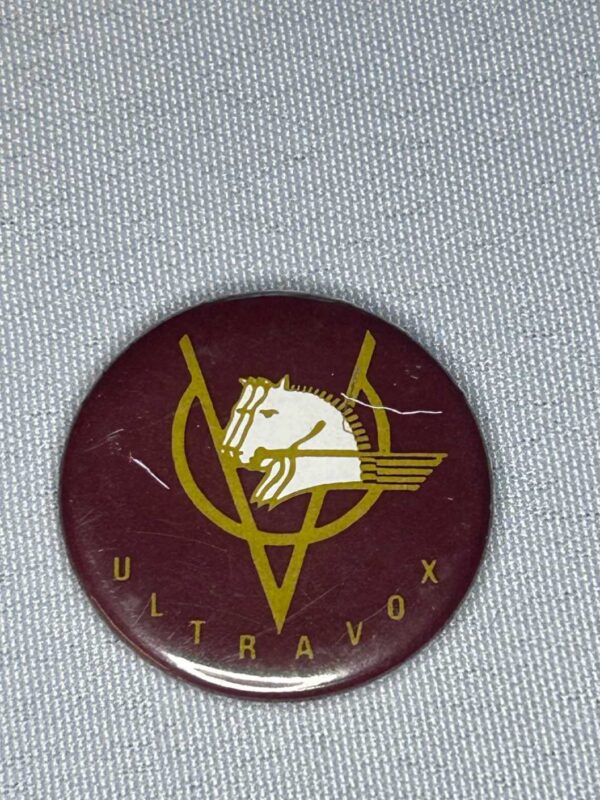 Ultravox 3cm Badge Rare Genuine 80’s Rage In Eden