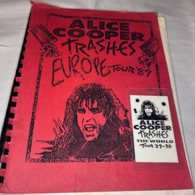 Alice Cooper Trashes Tour Pass and Itinerary 1989-1990. Rare. Genuine.