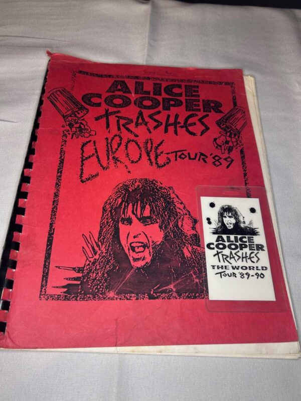 Alice Cooper Trashes Tour Pass and Itinerary 1989-1990. Rare. Genuine.