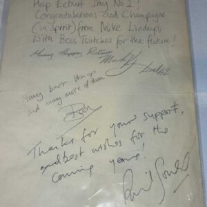 Level 42 Signed Autographed Paper Mark King Mike Lindup Boon Gould Phil Gould