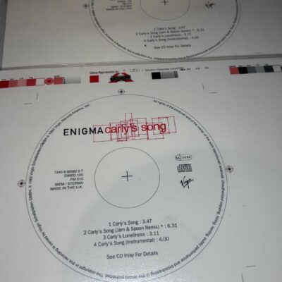 Enigma CD Artwork Proof Carly’s Song Genuine Virgin Records