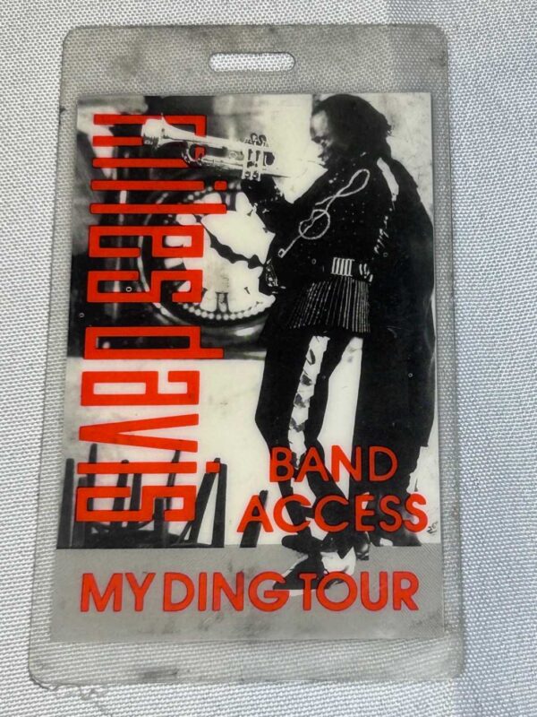 Miles Davis Tour AAA Pass Original Genuine Rare
