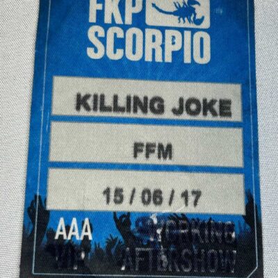 Killing Joke AAA Tour Aftershow Pass 2017 Genuine