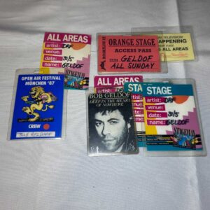 Bob Geldof Tour Passes Genuine Rare