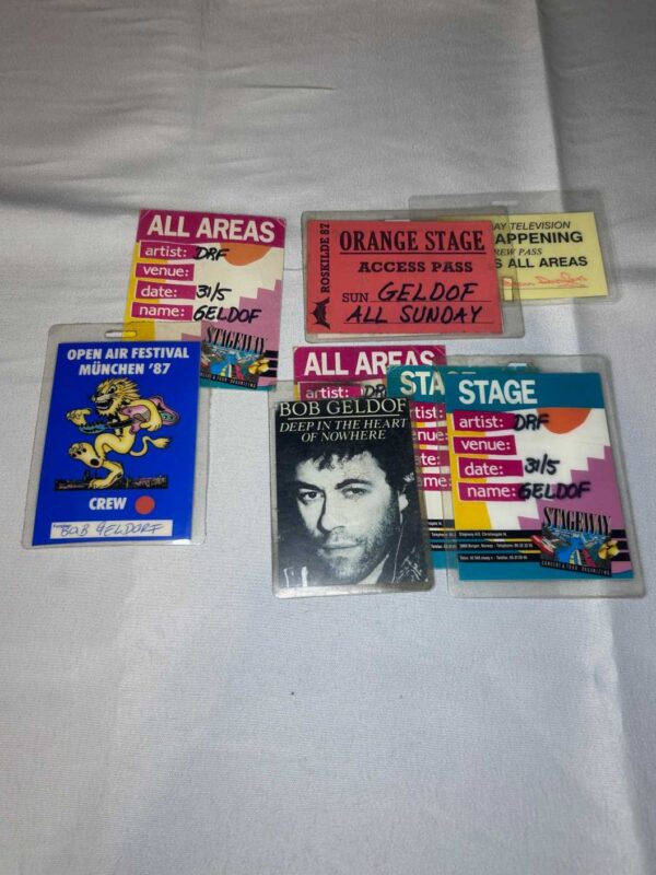 Bob Geldof Tour Passes Genuine Rare