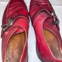 La Rocka Red Johnsons Doc Martin Size 10 Red Leather Buckle Shoe - Image 11
