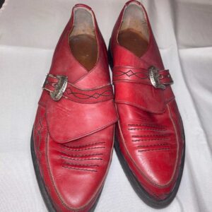 La Rocka Red Johnsons Doc Martin Size 10 Red Leather Buckle Shoe
