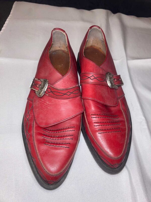 La Rocka Red Johnsons Doc Martin Size 10 Red Leather Buckle Shoe