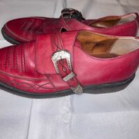 La Rocka Red Johnsons Doc Martin Size 10 Red Leather Buckle Shoe - Image 14