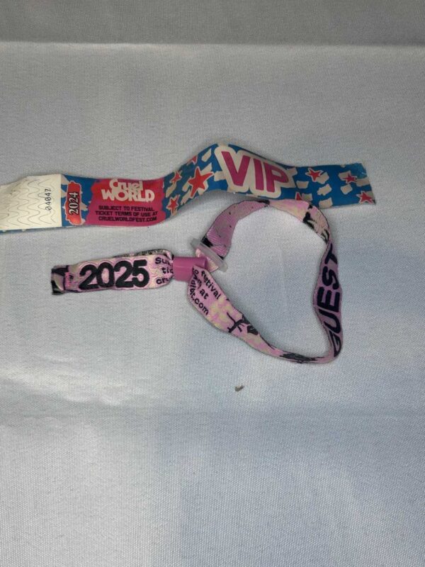 Cruelworld Festival VIP wristband and Guess wristband 2024 2025 Genuine