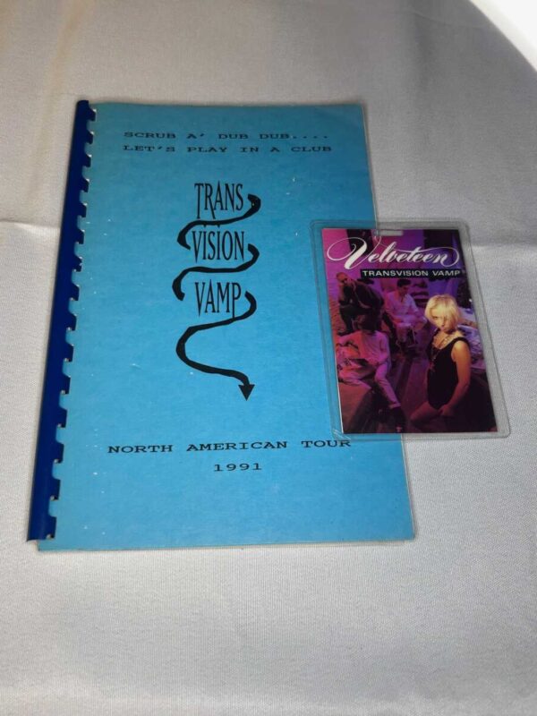Transvision Vamp 1991 Tour Itinerary Book A5 and Velveteen Pass Rare Genuine 1