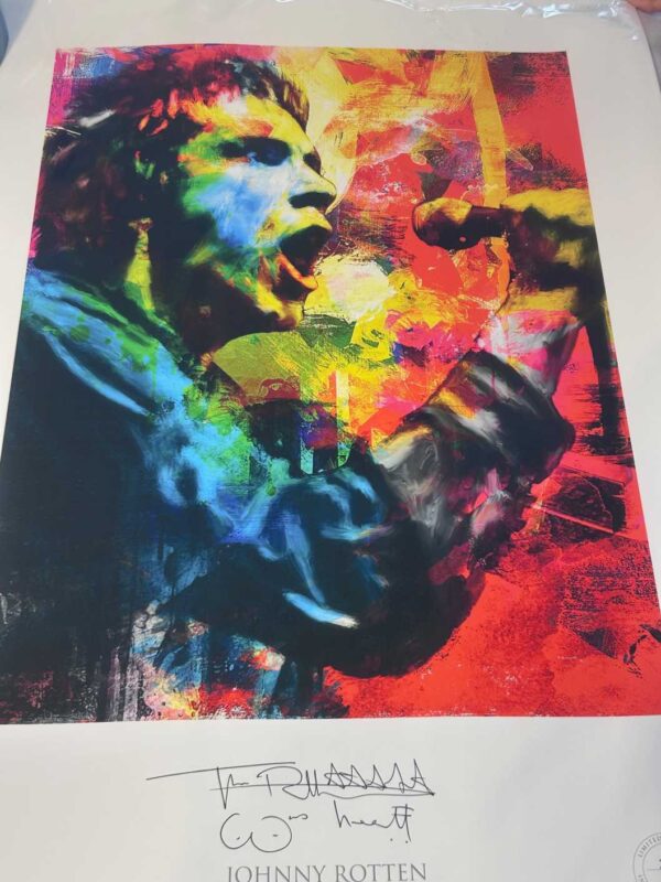 Johnny Rotten John Lydon Signed Print Rare Numbered 208/300