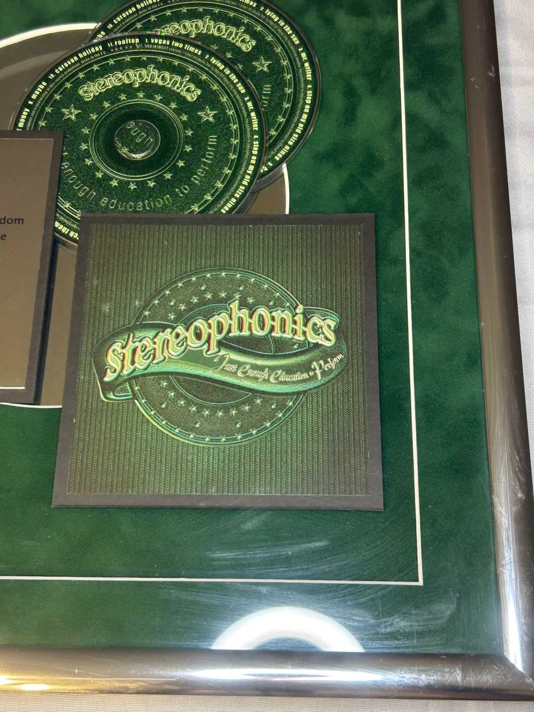 Stereophonics Just Enough Education To Perform Double Platinum Commemorative Disc Rare Genuine