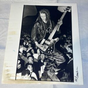 Photo of Will Sinnott Shamen Bass Player  on Archival Paper Signed by Martyn Goodacre Photographer. Genuine.