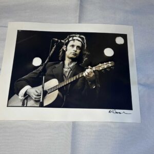 Photo of  The Waterboys singer, Mike Scott  on Archival Paper Signed by Martyn Goodacre Photographer. Genuine.