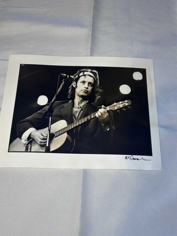 Photo of  The Waterboys singer, Mike Scott  on Archival Paper Signed by Martyn Goodacre Photographer. Genuine.