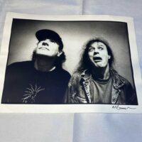 Large Photo of Brian Johnson Angus Young AC/DC on Archival Paper Signed by Martyn Goodacre Photographer. Genuine. 1995 - Image 2