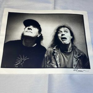 Large Photo of Brian Johnson Angus Young AC/DC on Archival Paper Signed by Martyn Goodacre Photographer. Genuine. 1995