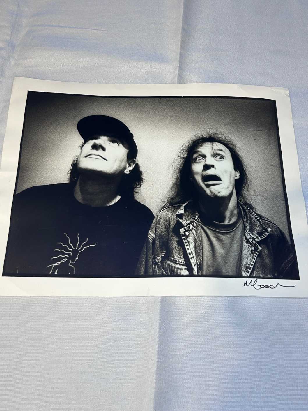 Large Photo of Brian Johnson Angus Young AC/DC on Archival Paper Signed by Martyn Goodacre Photographer. Genuine. 1995