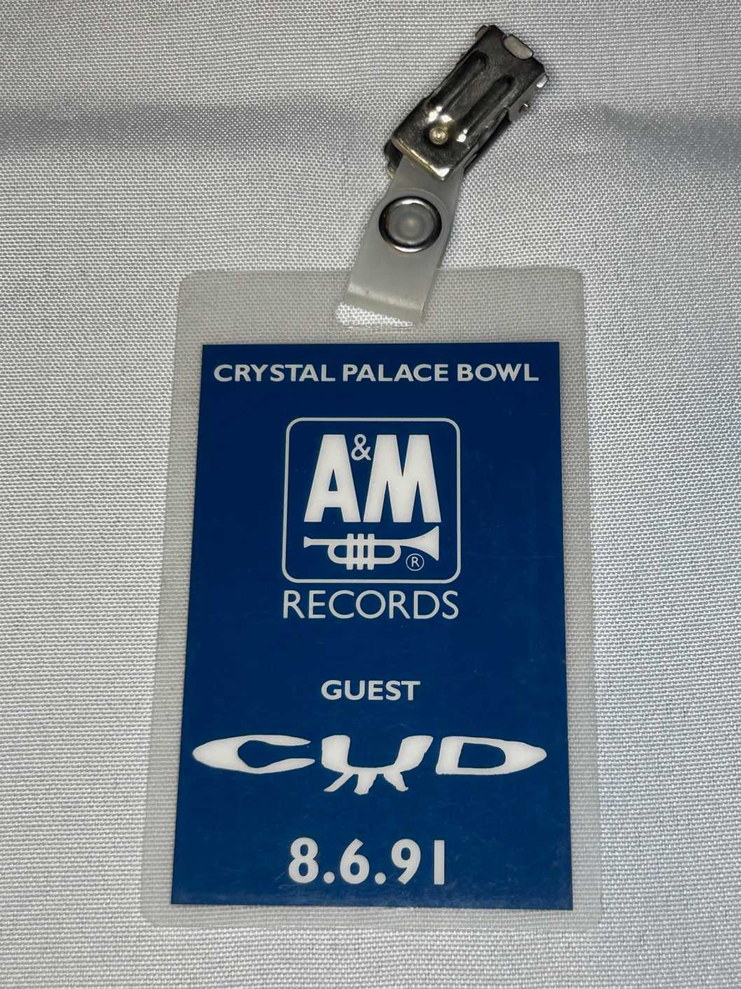 CUD Guest Tour Pass 8/8/1991 A&M Records Crystal Palace Bowl