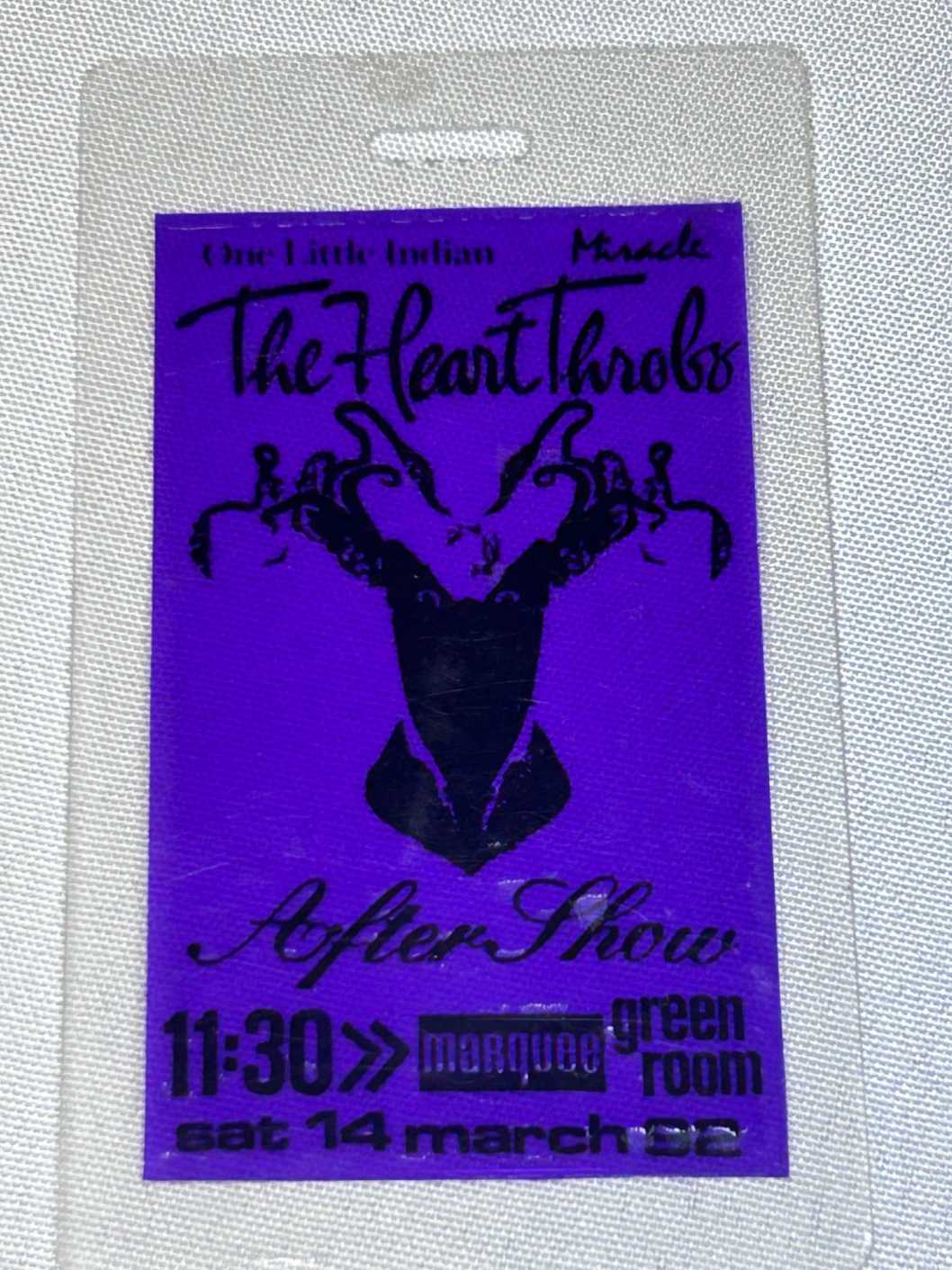The Heart Throbs After Show Pass Genuine 1992