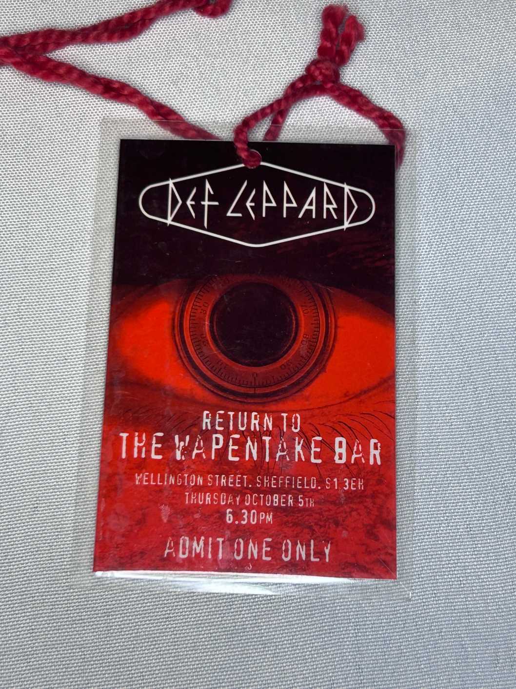Def Leppard Party Pass Genuine