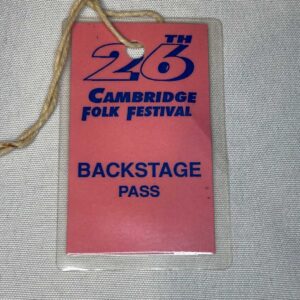 26TH Cambridge Folk Festival Backstage Tour Pass Genuine