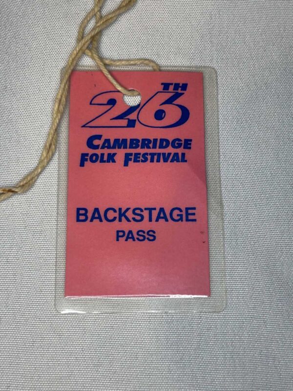 26TH Cambridge Folk Festival Backstage Tour Pass Genuine
