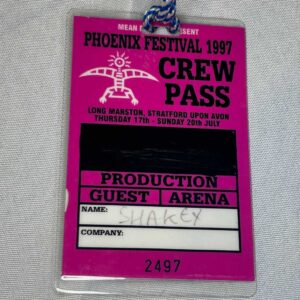 Phoenix Festival Crew Pass 1997 Genuine Rare