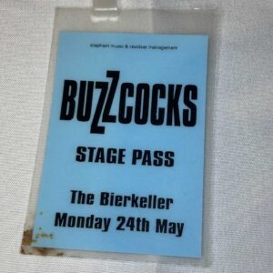 The Buzzcocks Stage Pass The Bierkeller Genuine Rare 1993