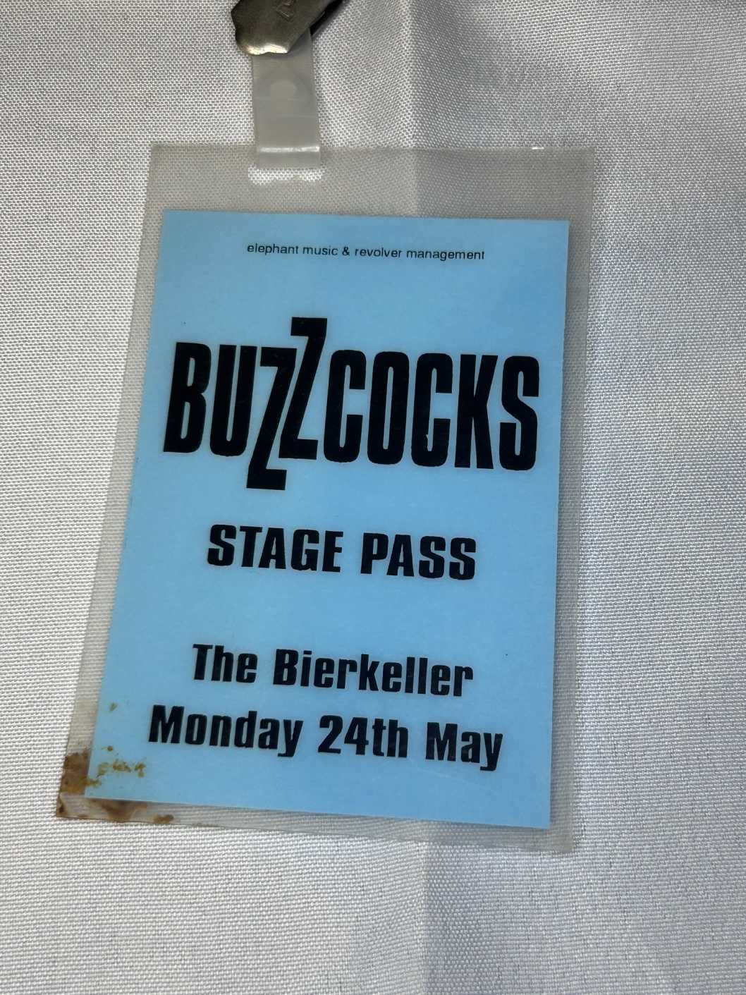 The Buzzcocks Stage Pass The Bierkeller Genuine Rare 1993