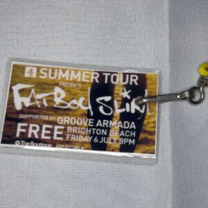Fat Boy Slim Tour Pass Channel 4 Brighton Beach Groove Armada Friday july 6 2001