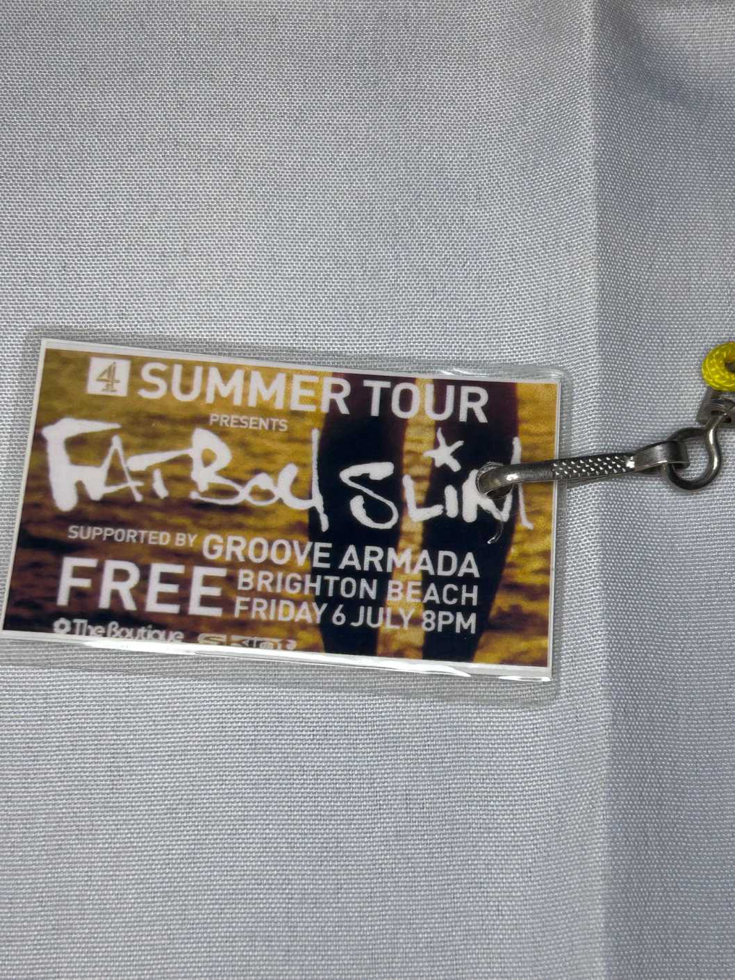 Fat Boy Slim Tour Pass Channel 4 Brighton Beach Groove Armada Friday july 6 2001