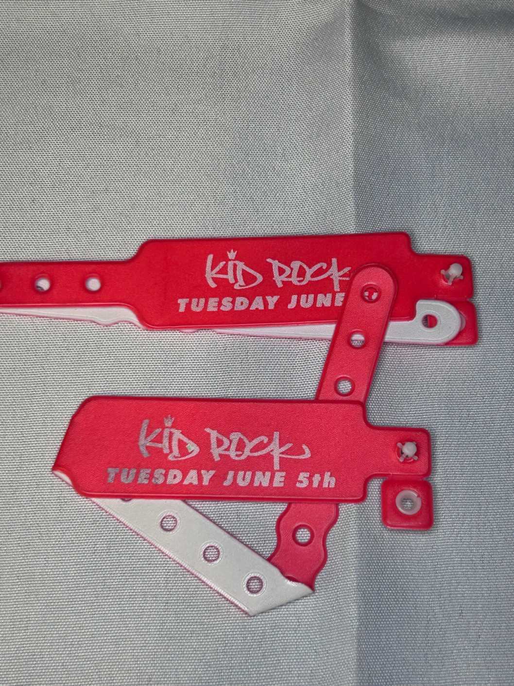 Kid Rock Wristbands June 5th Tuesday