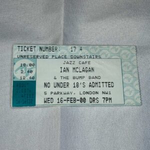 Ian McLagan Ticket Stub 16th Feb 2000 Small Faces Faces Rolling Stones