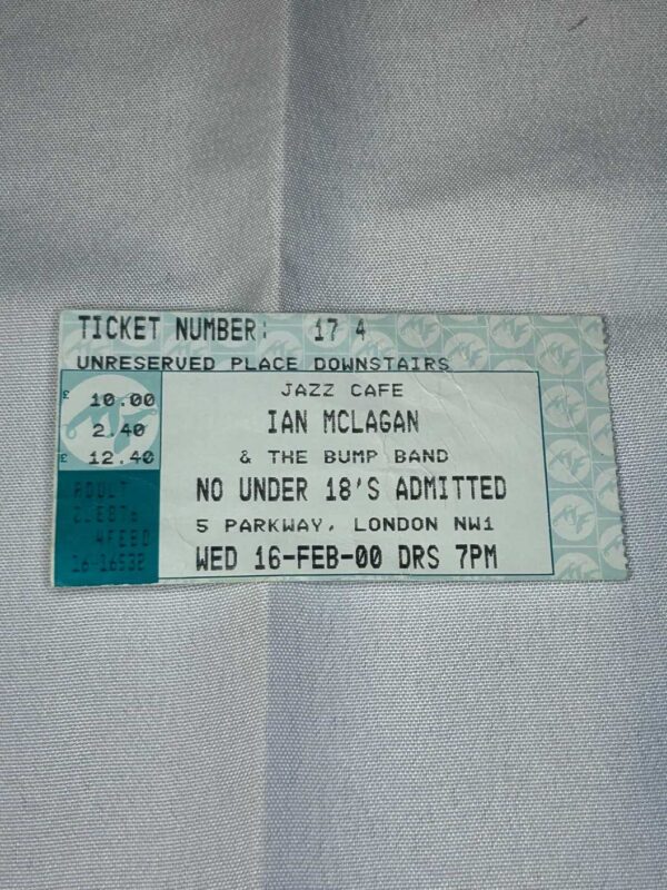 Ian McLagan Ticket Stub 16th Feb 2000 Small Faces Faces Rolling Stones